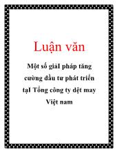 Đề tài Phương hướng và một số giải pháp nâng cao hiệu quả hoạt động của tổng công ty dệt may Việt Nam