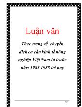 Đề tài Giải pháp cho xu hướng chuyển dịch cơ cấu kinh tế nông nghiệp Việt Nam giai đoạn 2001-2005