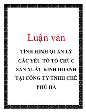 Đề tài Kết quả và hiệu quả hoạt động kinh doanh tại công ty TNHH chè Phú Hà