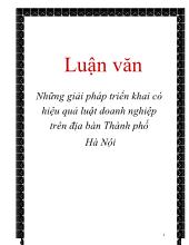 Đề tài Những giải pháp triển khai có hiệu quả luật doanh nghiệp trên địa bàn Thành phố Hà Nội