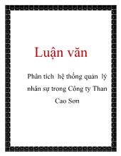 Đề tài Phân tích hệ thống quản lý nhân sự trong công ty than Cao Sơn