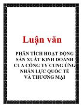 Đề tài Phân tích hoạt động sản xuất kinh doanh của công ty cung ứng nhân lực quốc tế và thương mại