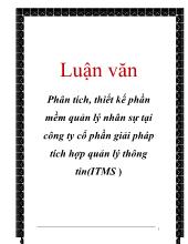 Đề tài Phân tích, thiết kế phần mềm quản lý nhân sự tại công ty cổ phần giải pháp tích hợp quản lý thông tin (ITMS)