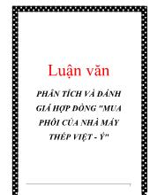 Đề tài Phân tích và đánh giá hợp đồng 