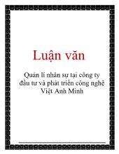 Đề tài Quản lí nhân sự tại công ty đầu tư và phát triển công nghệ việt Anh Minh