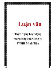 Đề tài Thực trạng hoạt động marketing của công ty TNHH may túi xách Minh Tiến