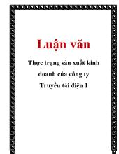 Đề tài Thực trạng sản xuất kinh doanh của công ty truyền tải điện I