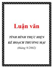 Đề tài Tình hình thực hiện kế hoạch thương mại (tháng 9-2002)