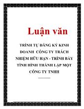 Đề tài Trình tự đăng ký kinh doanh công ty TNHH