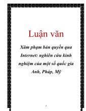 Khóa luận Xâm phạm bản quyền qua Internet: nghiên cứu kinh nghiệm của một số quốc gia Anh, Pháp, Mỹ