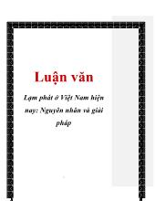 Luận văn Lạm phát ở Việt Nam hiện nay: Nguyên nhân và giải pháp