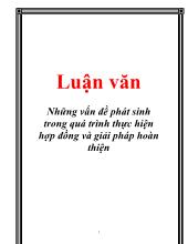Luận văn Những vấn đề phát sinh trong quá trình thực hiện hợp đồng và giải pháp hoàn thiện