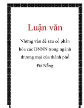 Luận văn Những vấn đề sau cổ phần hóa các DNNN trong ngành thương mại của thành phố Đà Nẵng