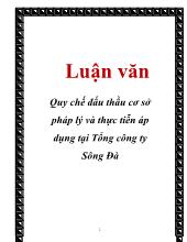 Luận văn Quy chế đấu thầu cơ sở pháp lý và thực tiễn áp dụng tại tổng công ty Sông Đà