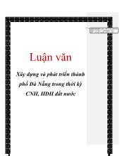Luận văn Tác động đầu tư trực tiếp nước ngoài vào phát triển kinh tế xã hội ở Thành phố Đà Nẵng