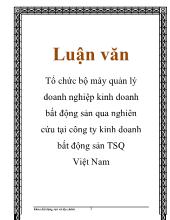 Luận văn Tổ chức bộ máy quản lý doanh nghiệp kinh doanh bất động sản qua nghiên cứu tại công ty kinh doanh bất động sản TSQ Việt Nam