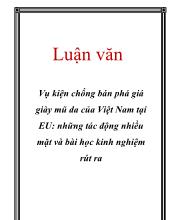 Đề tài Vụ kiện chống bán phá giá giày mũ da của Việt Nam tại EU: những tác động nhiều mặt và bài học kinh nghiệm rút ra