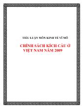 Tiểu luận Chính sách kích cầu ở Việt Nam năm 2009