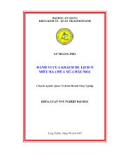 Khóa luận Hành vi của khách du lịch ở Miếu bà Chúa Xứ - Châu Đốc
