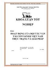 Khóa luận Hoạt động của đội tàu vận tải container Việt Nam: Thực trạng và giải pháp