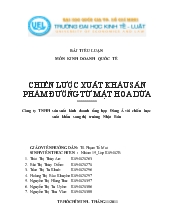 Tiểu luận Chiến lược xuất khẩu sản phẩm đường từ mật hoa dừa của công ty TNHH sản xuất kinh doanh tổng hợp Đông Á với chiến lược xuất khẩu sang thị trường Nhật Bản