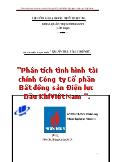 Tiểu luận Phân tích tình hình tài chính công ty cổ phần bất động sản điện lực dầu khí Việt Nam
