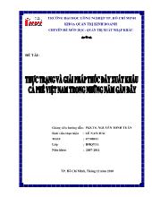 Chuyên đề Thực trạng và giải pháp thúc đẩy xuất khẩu cà phê Việt Nam trong những năm gần đây