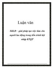 Đề án Xuất khẩu lao động và giải pháp tạo việc làm cho người lao động trong tiến trình hội nhập kinh tế quốc tế