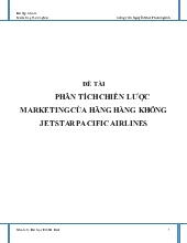 Đề tài Chiến lược marketing của Jetstar Pacific Airlines