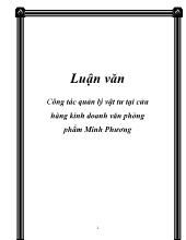 Đề tài Công tác quản lý vật tư tại cửa hàng kinh doanh văn phòng phẩm Minh Phương