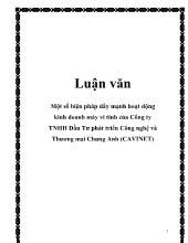 Đề tài Một số biện pháp đẩy mạnh hoạt động kinh doanh máy vi tính của công ty TNHH đầu tư phát triển công nghệ và thương mại Chung Anh (CAVINET)