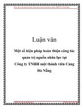 Đề tài Một số biện pháp hoàn thiện công tác quản trị nguồn nhân lực tại công ty TNHH một thành viên cảng Đà Nẵng