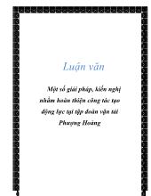 Đề tài Một số giải pháp, kiến nghị nhằm hoàn thiện công tác tạo động lực tại tập đoàn vận tải Phượng Hoàng