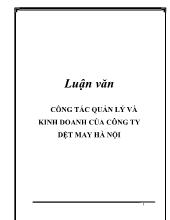 Đề tài Quy trình sản xuất của nhà máy may I công ty dệt may Hà Nội