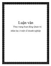 Đề tài Thực trạng hoạt động quản trị nhân lực ở một số doanh nghiệp và một số kiến nghị