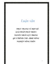 Đề tài Thực trạng và một số giải pháp phát triển nguồn nhân lực trong quá trình CNH – HĐH nông nghiệp nông thôn