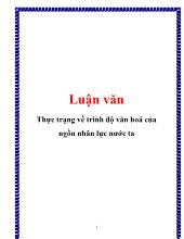 Đề tài Thực trạng về trình độ văn hoá của nguồn nhân lực nước ta