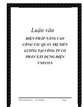 Khóa luận Biện pháp nâng cao công tác quản trị tiền lương tại công ty cổ phần xây dựng điện VNECO 6