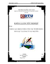 Khóa luận Nâng cao chất lượng công tác tuyển dụng nhân sự tại công ty Đại Nguyễn