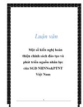 Luận văn Hoàn thiện chính sách đào tạo và phát triển nguồn nhân lực trong Sở giao dịch ngân hàng nông nghiệp và phát triển nông thôn Việt Nam