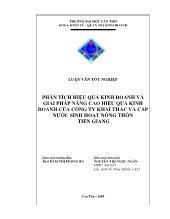 Luận văn Phân tích hiệu quả kinh doanh và giải pháp nâng cao hiệu quả kinh doanh của công ty khai thác và cấp nước sinh hoạt nông thôn Tiền Giang