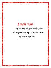 Luận văn Thị trường và giải pháp phát triển thị trường nội địa của công ty khoá Việt Tiệp