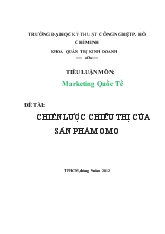 Tiểu luận Chiến lược chiêu thị của sản phẩm Omo