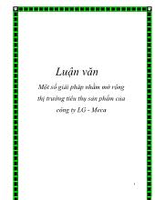 Chuyên đề Một số giải pháp nhằm mở rộng thị trường tiêu thụ sản phẩm của công ty LG Meca