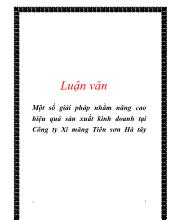 Đề tài Một số giải pháp nhằm nâng cao hiệu quả sản xuất kinh doanh tại công ty xi măng Tiên Sơn Hà Tây