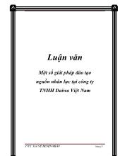 Khóa luận Một số giải pháp đào tạo nguồn nhân lực tại công ty TNHH Daiwa Việt Nam