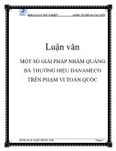 Khóa luận Một số giải pháp nhằm quảng bá thương hiệu DANAMECO trên phạm vi toàn quốc