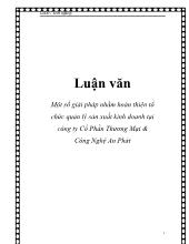 Luận văn Một số giải pháp nhằm hoàn thiện tổ chức quản lý sản xuất kinh doanh tại công ty cổ phần thương mại và công nghệ An PhátLuận văn Một số giải pháp nhằm hoàn thiện tổ chức quản lý sản xuất kinh doanh tại công ty cổ phần thương mại và công nghệ An P