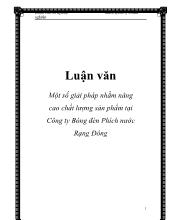 Luận văn Một số giải pháp nhằm nâng cao chất lượng sản phẩm tại công ty bóng đèn phích nước Rạng Đông