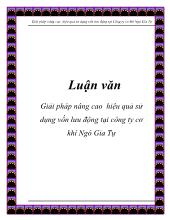 Chuyên đề Giải pháp nâng cao hiệu quả sử dụng vốn lưu động tại công ty cơ khí Ngô Gia Tự